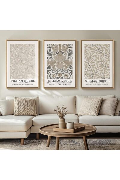 ALAYRA International مجموعة من 3 لوحات فنية تجريدية بسيطة على قماش، مقاس 40 ×...