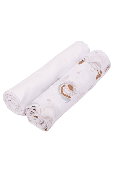 Kidizi Set of 2 summer muslin blankets 110x110 cm Ducky, 100% cotton