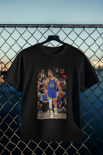 stil x تيشيرت مطبوع عليه ستيفن كوري، قماش قطني 100% يسمح بمرور الهواء