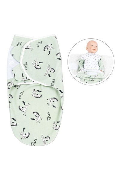 Kidizi Sistem de infasat reglabil din bumbac cu maneci 0-3 luni Upgraded Zebr...