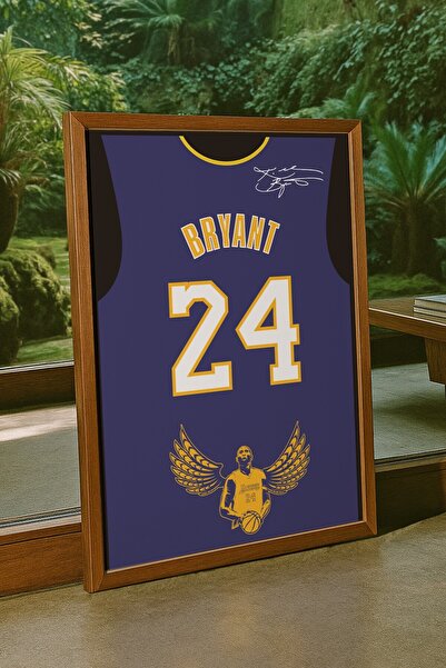 Base Concept Kobe Bryant 24 İmzalı Forma Tasarım Poster Tablo (Çerçeveli)
