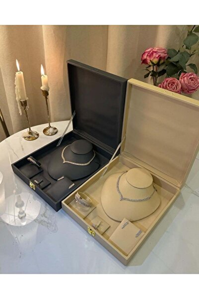 vanus fashion طقم اكسسوار زيركون ( 2 لونين ) A333