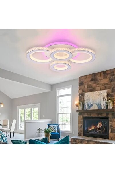 OEM NOVA ROTONDA RGB LED Chandelier with Remote, 86W, 4 Rings, Dimmable, White