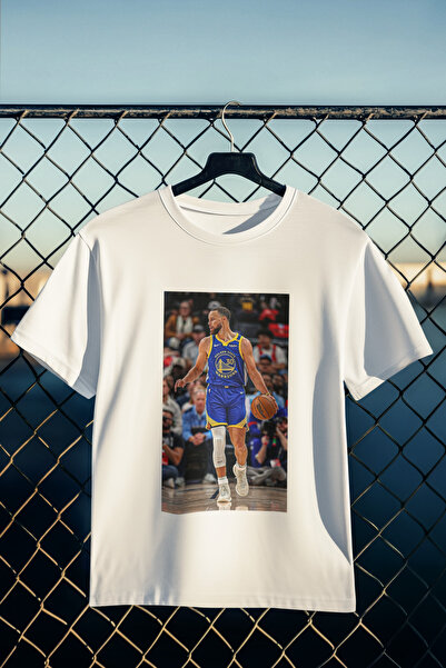 stil x تيشيرت مطبوع عليه ستيفن كوري، قماش قطني 100% يسمح بمرور الهواء