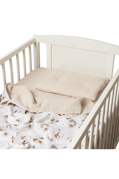 Kidizi Lenjerie de vara din muselina pentru patut 120x60 cm Ducky, include ce...