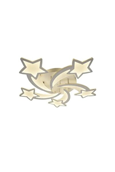 OEM IPOMOEA LED Chandelier with Remote 69W, 5 Stars, Cold/Warm/Neutral Light, Dimmable, White