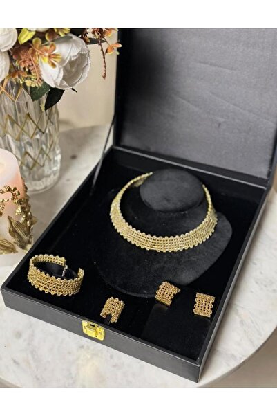 vanus fashion طقم اكسسوار ذهبي A1333