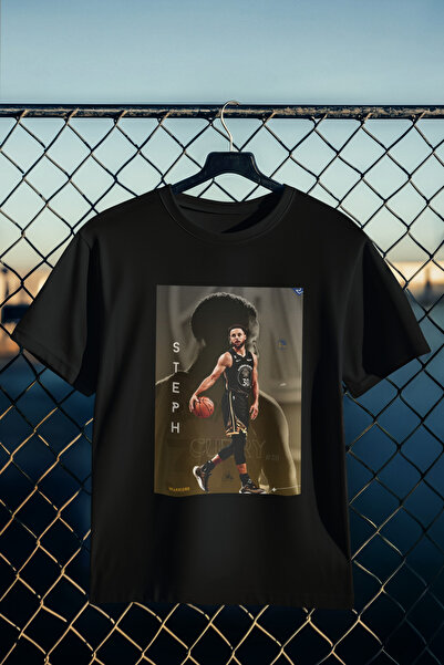 stil x تيشيرت مطبوع عليه ستيفن كوري، قماش قطني 100% يسمح بمرور الهواء