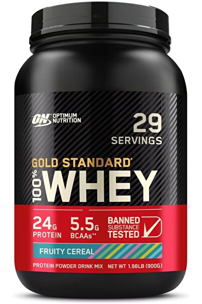 Optimum Nutrition مسحوق بروتين مصل اللبن الذهبي المعياري 100% - بنكهة حبوب الفواكه، 1.98 رطل