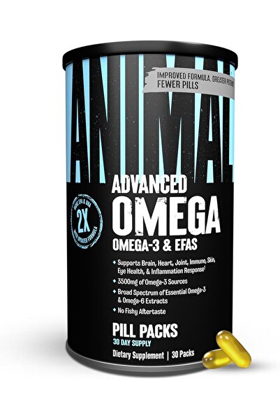 Animal Advanced Omega 3 Fatty Acids - 3500 mg EPA DHA Fish Oil Supplement, 30 Pill Packs
