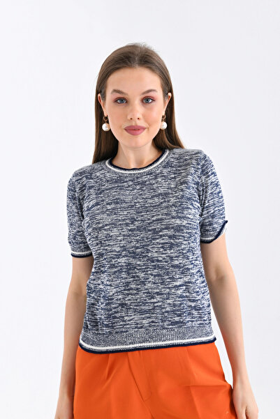 Park Karon Women's Crew Neck Short Sleeve Knitwear Sweater 10192