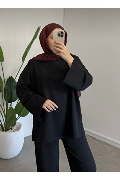KEVRA Kadın Volan Kol Basic Oversize Tunik
