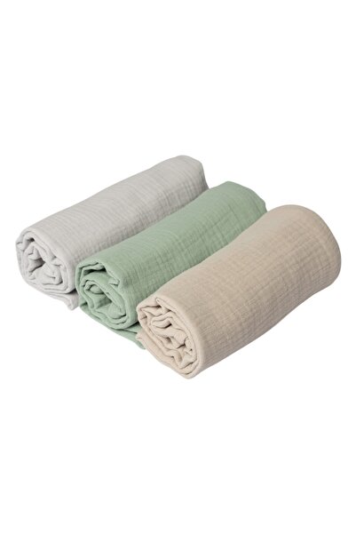 Kidizi Set 3 paturici din muselina dubla moale 78x78 cm Natur, 100% bumbac