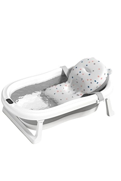 Kidizi Cadita pliabila cu termometru electronic, hamac ajustabil si dop Folda grey, certificat EN...