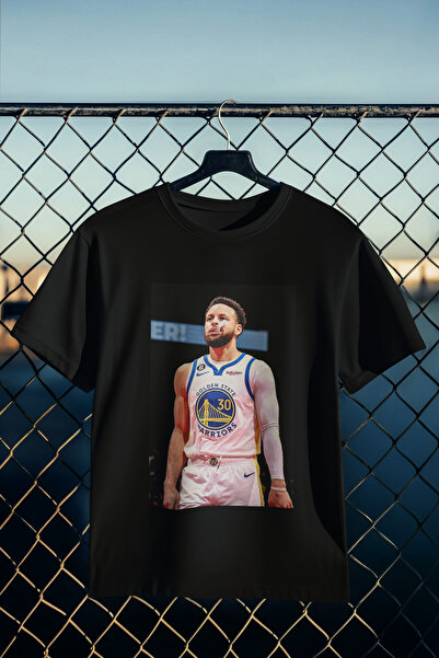 stil x تيشيرت مطبوع عليه ستيفن كوري، قماش قطني 100% يسمح بمرور الهواء