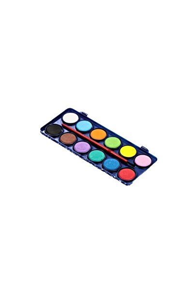 MEVEN Set Beauty Watercolors with Brush in Plastic Box - 12 Colors
