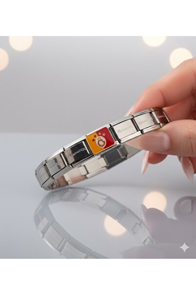 Alsem Sarı Kırmızı Cimbom Temalı Çelik Taraftar Bilekliği , Taraftar Bilekliği