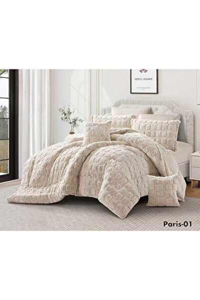 ALMIAAD Paris Winter Double Bedspread, Soft Rabbit Fur, Modern Design, 230 x 250