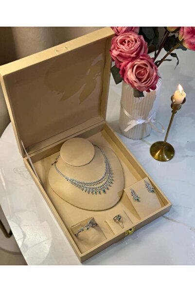 vanus fashion طقم زيركون نسائي ( 4 الوان) A273