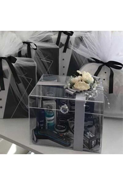 Saatistan Şeffaf makyaj bohça kutusu 25x22x20, düzenli saklama çözümü