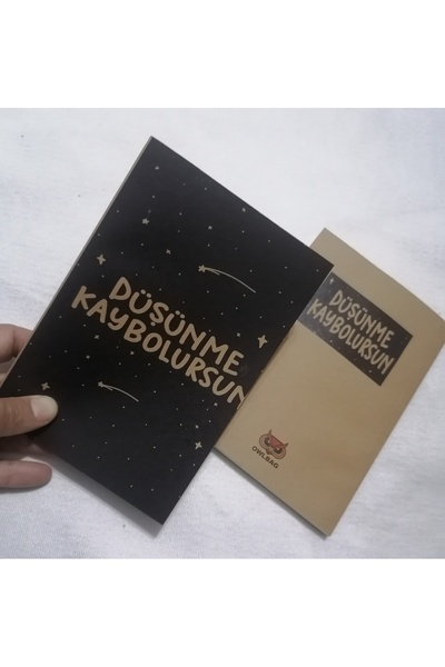 OWLBAG COMPANY دفتر ملاحظات بتصميم خاص بمظهر عتيق مع شعار 'التفكير تختفي' ونم...