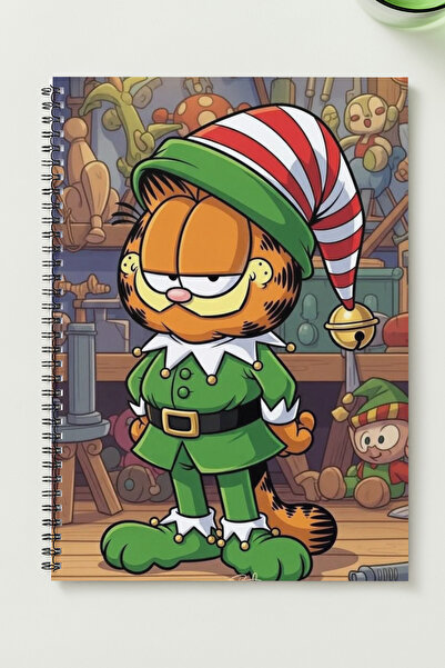 BLACKONECLASS غلاف كرتوني معدني حلزوني غير مسطر مقاس A5 من GARFIELD دفتر ملاح...