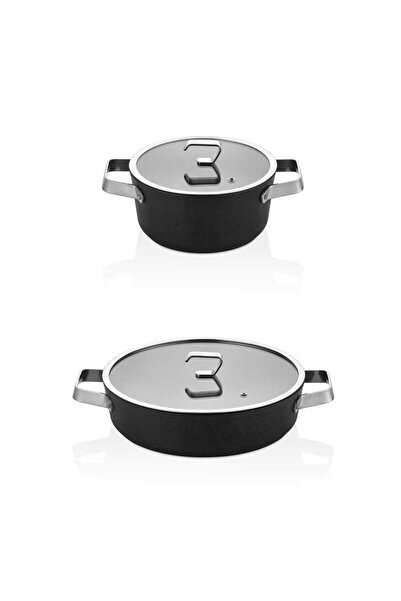 OMS Biogranit 24 cm Frying Pan and 24 cm Deep Pot |   10 Years Warranty |   Induction Based