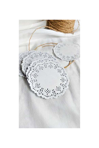 egeayazambalaj 100 Adet Kağıt Dantel Bardak Altlığı Çay Bardağı Altı Sunum Kağıdı I 9 Cm