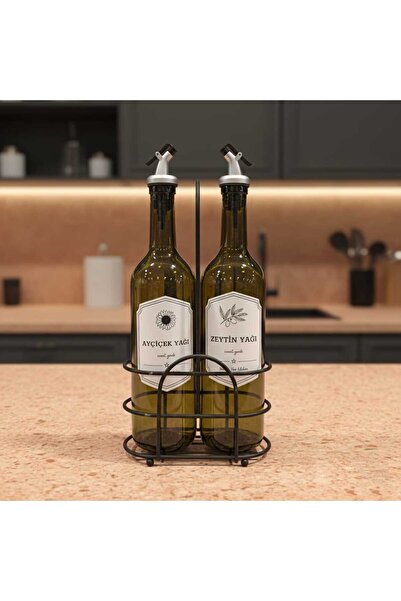 İNFLUX Metal standlı ikili kalın cam yağdanlık