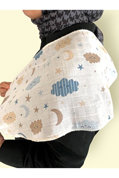 runbaby Baby Shoulder Diaper Single Layer Muslin 25X50 cm - Bulut
