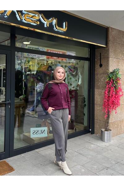 Yusuf Özdemir 1547 Elastic Waist Parachute Detailed Trousers Gray