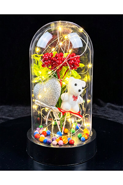 Linalux Gifts Kokina Hediye - Işıklı Kokinalı Kalpli Ayıcıklı Fanus - Yilbasi...