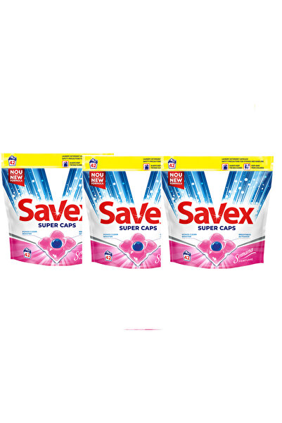 SAVEX Super Parfum Detergent Rufe 42 Capsule - 3Buc (3 Pachete)