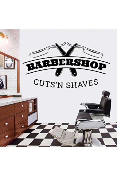 stickerino Decorative Sticker - Barber Shop / Hairdresser, 48×92 cm, Black, Oracal