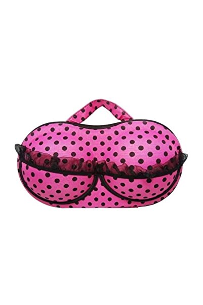 Generic Travel-friendly underwear organizer bag, pink/black, 13x2.2x12.8 inches