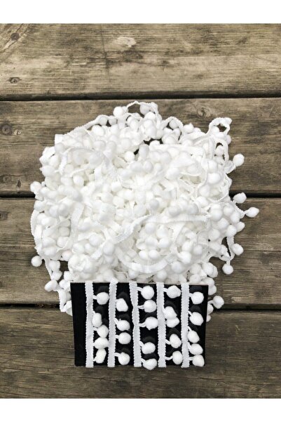 Limelia Λευκή κορδέλα 3 μέτρων Pompom – Διακοσμητική κορδέλα