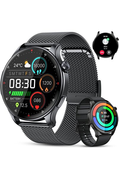 HYX ساعة ذكية للرجال والنساء - شاشة AMOLED مقاس 1.43 بوصة، مكالمات بلوتوث، قي...