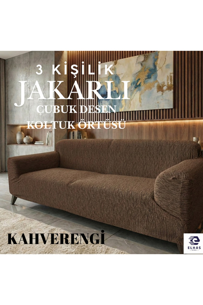 ELHAS Jacquard 3-Seater Elastic Sofa Cover |   Elastic Seat Cover |   Seat Co...