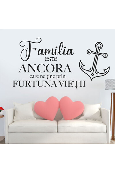 stickerino Decorative Quote Sticker 'Family is the anchor..', 47×90 cm