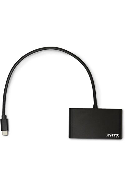 PORT DESIGNS 900123 High-Speed USB 3.0 Hub (USB-C Compatible) - 4 Ports, Silver