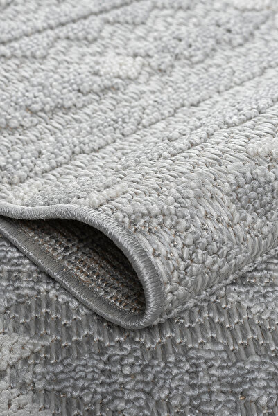 Saklı Home İskandinav Modern Tasarım Sisal Bukle Özel Ölçü Salon Oturma Odası Koridor Halısı GRİ KREM