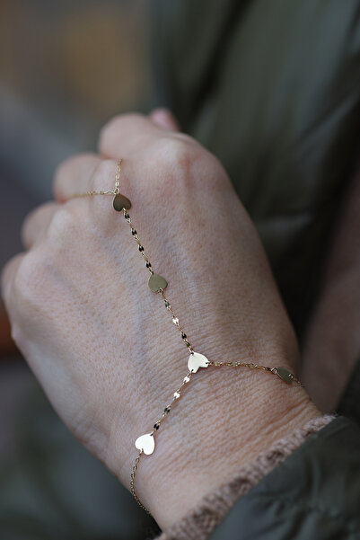 Yenigün Kuyumculuk 14 Ayar Altın Aynalı Zincirli Kalpli Şahmeran