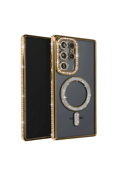 NewFace حافظة سامسونج جالاكسي S23 الترا جويك براقة مغناطيسية آمنة - ذهبي