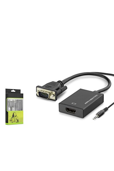 HADRON HDX7874 VGA to HDMI Ses Çıkışlı Görüntü Dönüştürücü 1080p Siyah