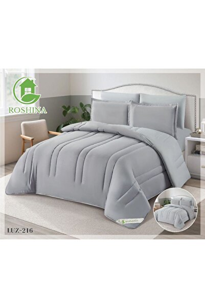 ROSHNA مفرش ساده صيفي نفرين 6 قطع وجهين