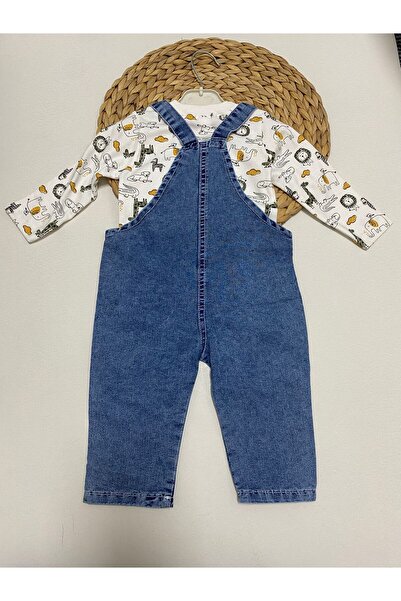 ÖZÖZ BEBE Unisex Jean Salopet Takım 2'li