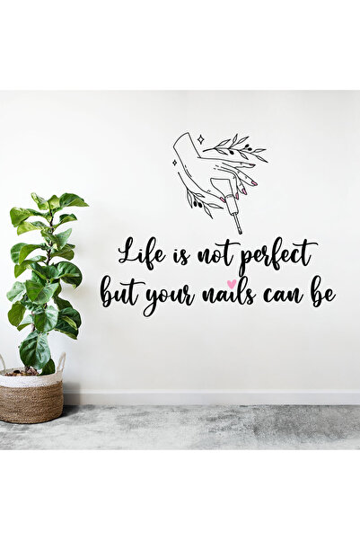 stickerino Manicure Salon Decorative Sticker, 47×60 cm, Black & Pink, Oracal