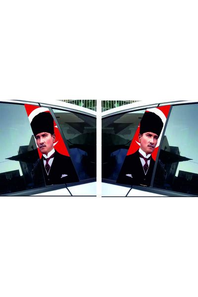 Birim Matbaa ملصق سيارة أتاتورك وعلم كولون (45×25 سم يمين ويسار)