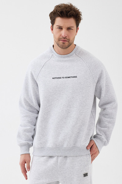 EXPIER Unisex Relax Fit Confortabil croială Bumbac basic guler rotund cu imprimeu Swea tricou