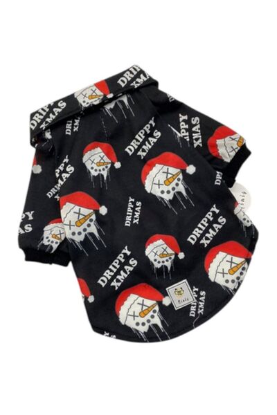 MİNİŞ PET BUTİK Miniş Drippy Santa Small Breed Dog Christmas Shirt